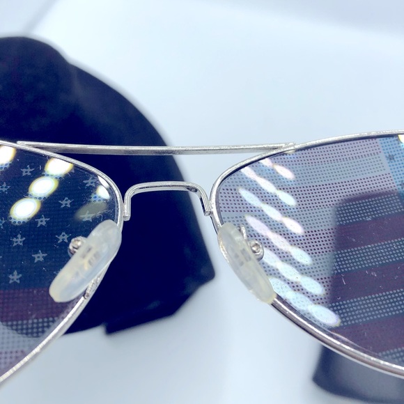 UNISEX FLAG PRINT AVIATOR SUNGLASSES EXCELLENT CONDITION UV PROTECTION. - Picture 12 of 12